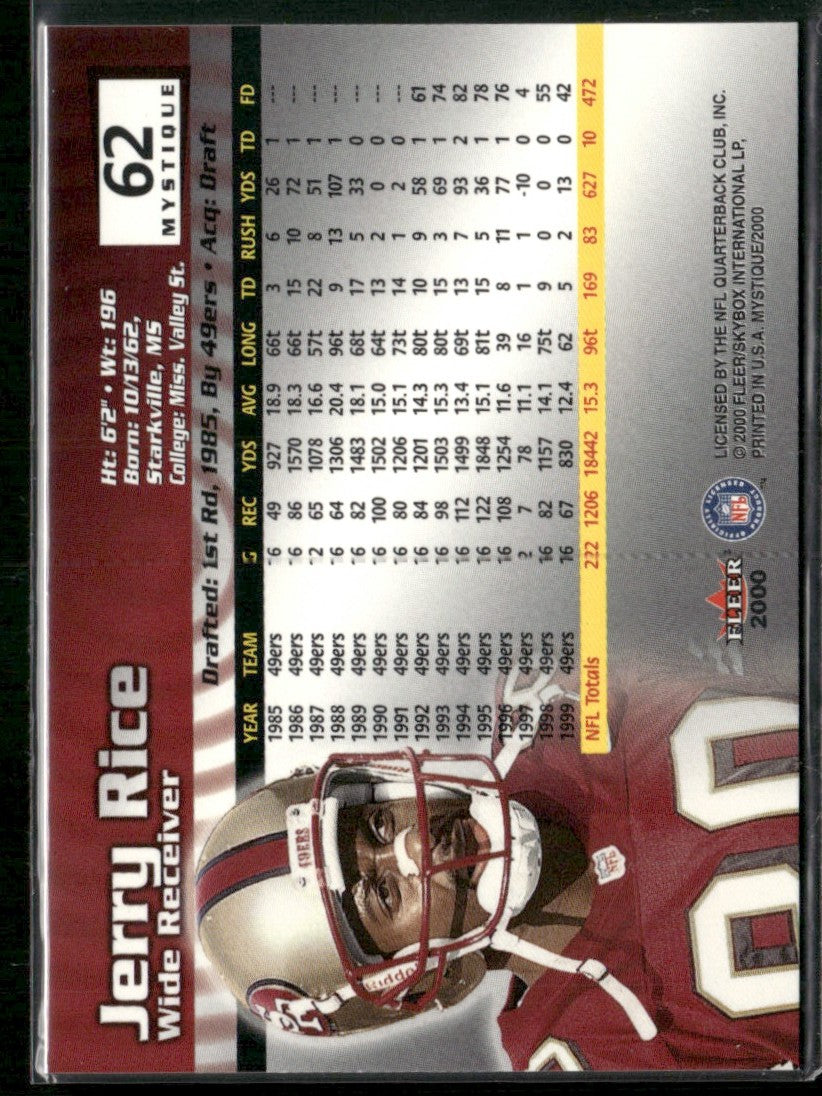 Jerry Rice 2000 Fleer Mystique #62 San Francisco 49ers