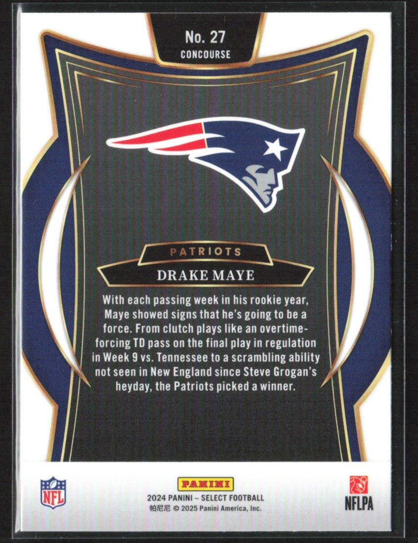 Drake Maye 2024 Panini Select Concourse RC #27 New England Patriots
