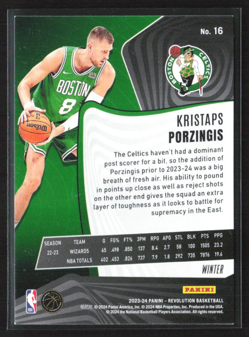 Kristaps Porzingis 2023 Panini Revolution Winter #16 Boston Celtics