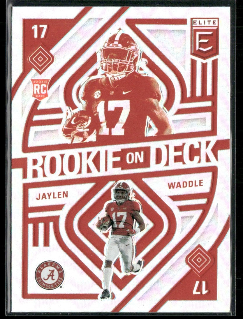 Jaylen Waddle 2021 Donruss Elite Rookie on Deck RC #RD7 Alabama Crimson Tide