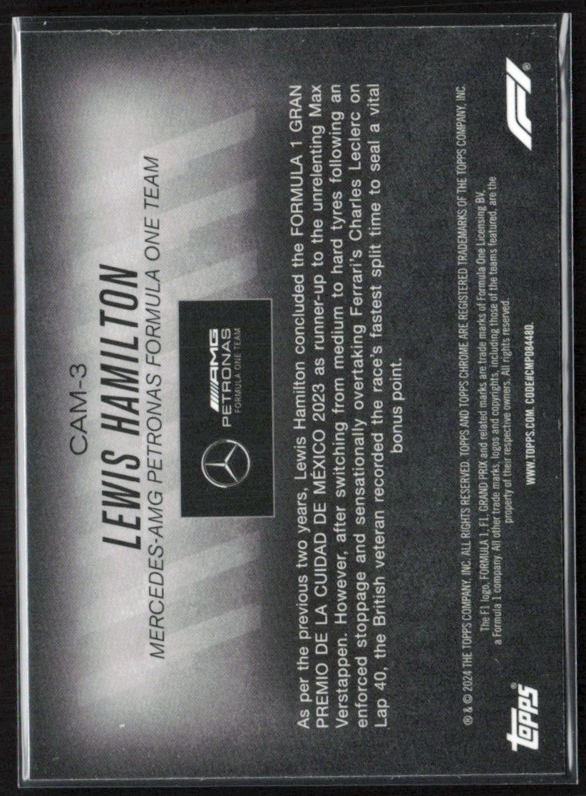 Lewis Hamilton 2024 Topps Chrome Formula 1 Camber #CAM-3