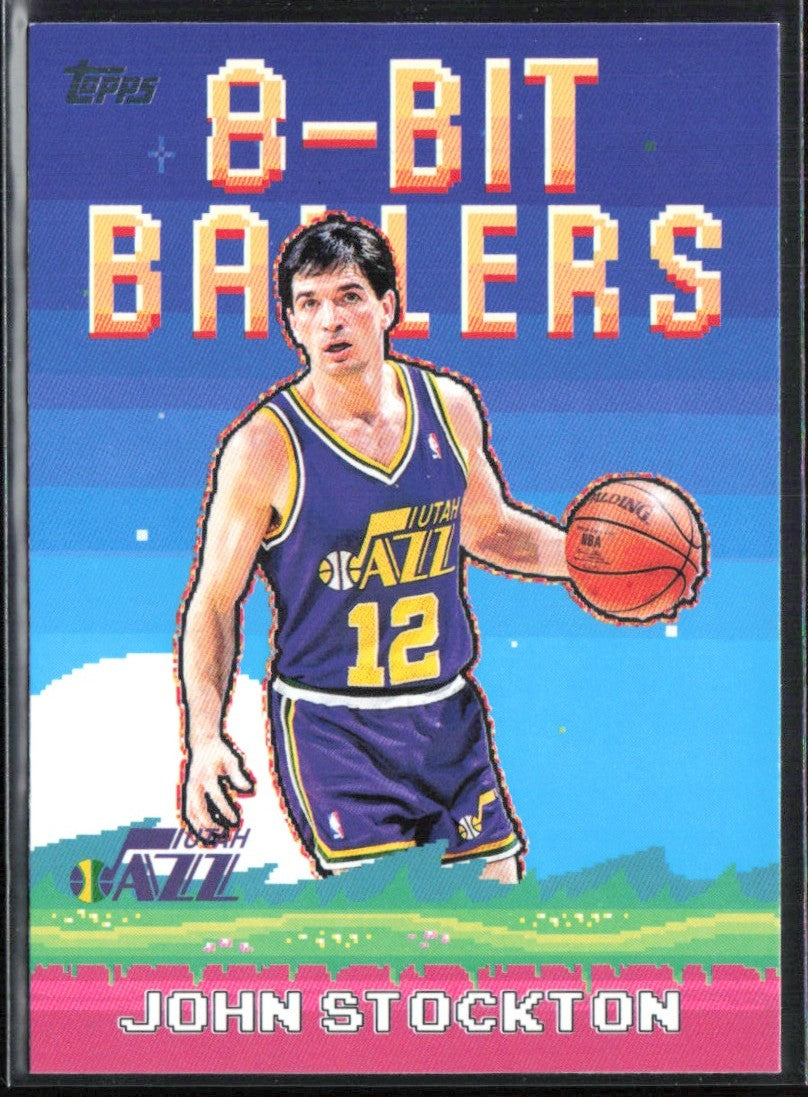 John Stockton 2025 Topps 8-Bit Ballers #8B-24 Utah Jazz