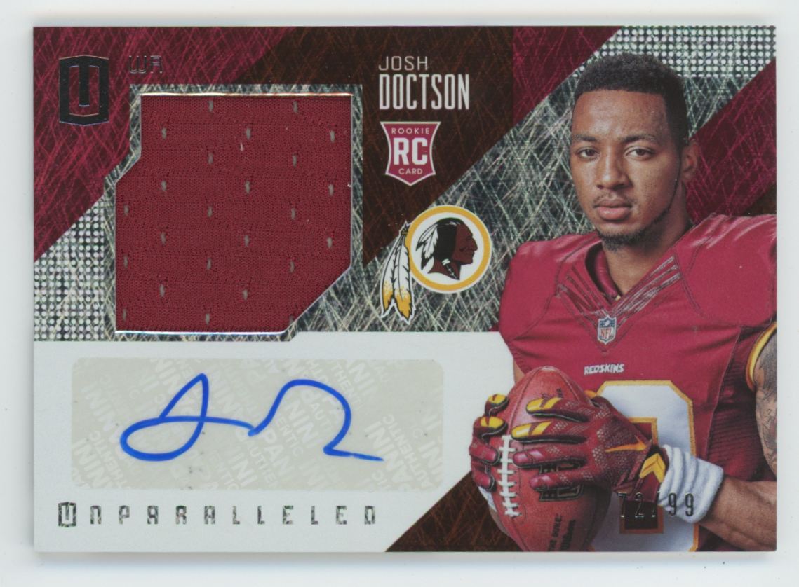 Josh Doctson 2016 Panini Unparalleled RC AUTO Jersey #207 Washington Redskins