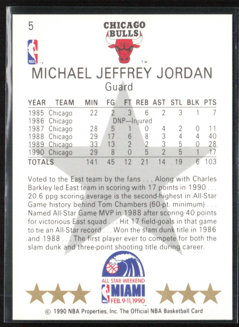 Michael Jordan 1990 NBA Hoops #5 Chicago Bulls