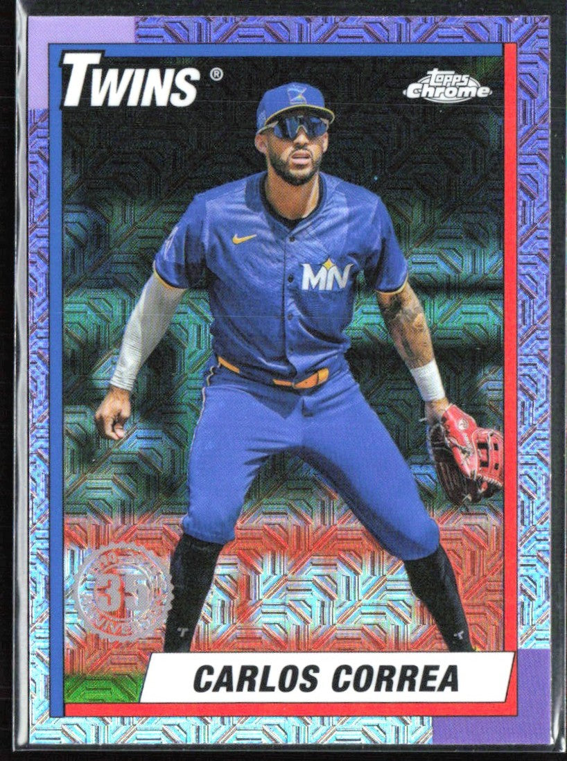 Carlos Correa 2025 Topps 1990 Chrome Silver Pack #T90C-26 Minnesota Twins