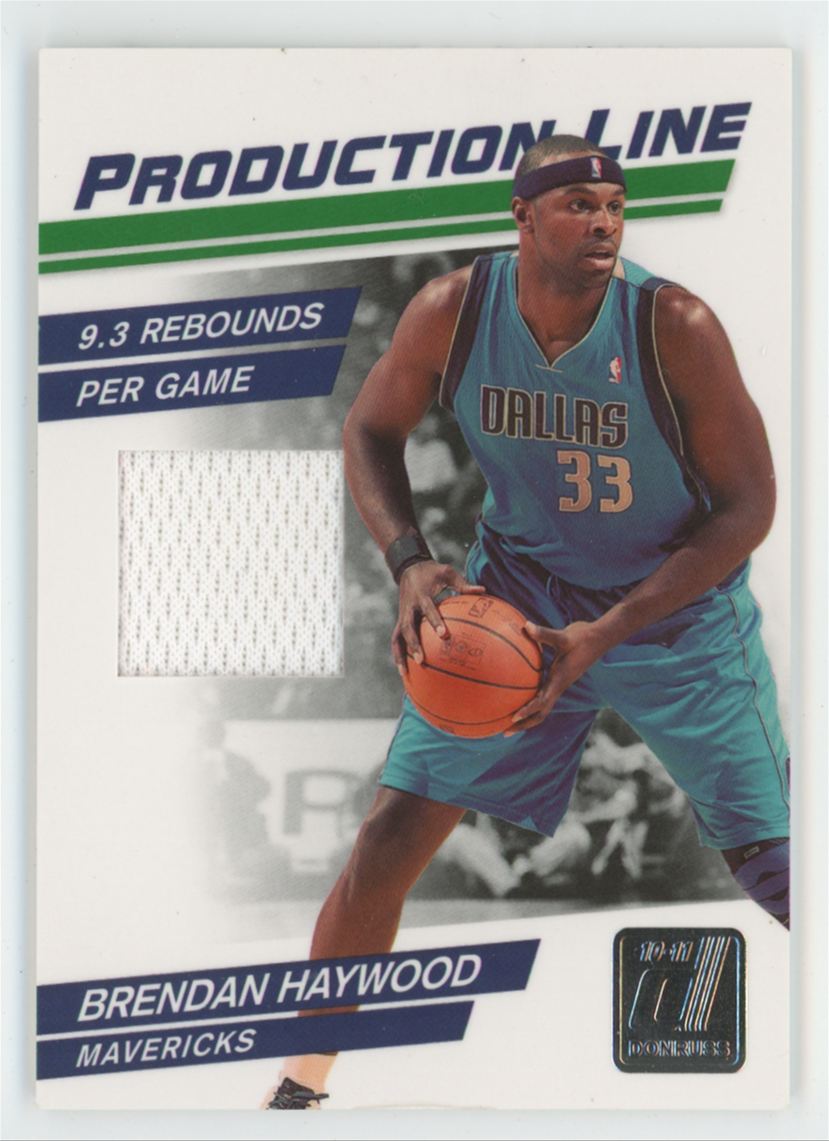Brendan Haywood 2010 Donruss Production Line /199 Jersey #38 Dallas Mavericks