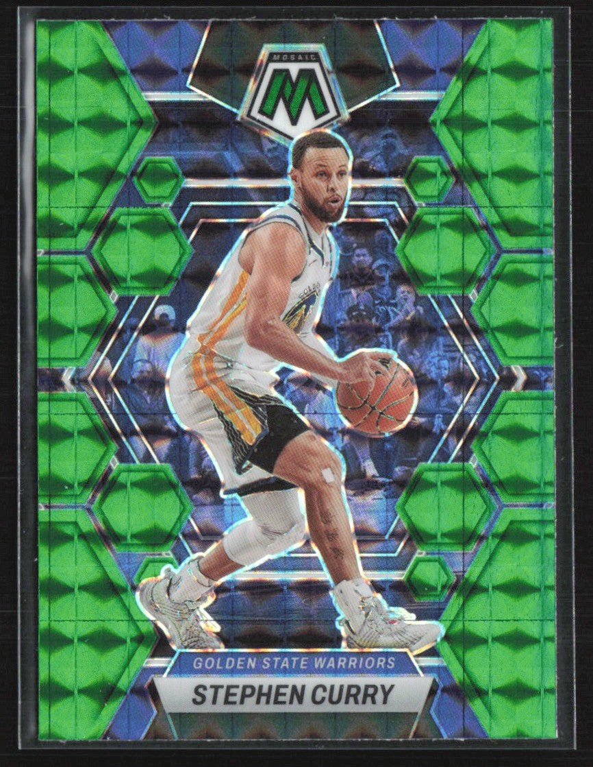 Stephen Curry 2022 Panini Mosaic Green Prizm #92 Golden State Warriors