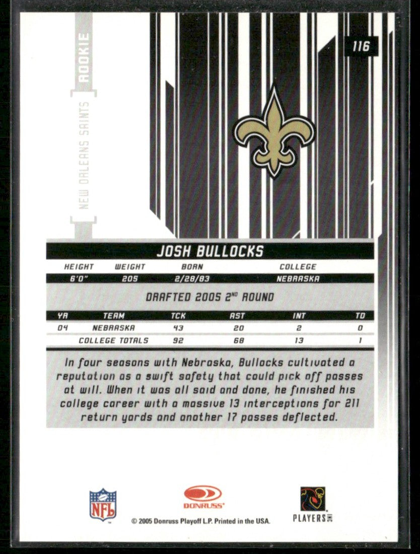 Josh Bullocks 2005 Leaf Rookies & Stars Longevity RC /999 #116