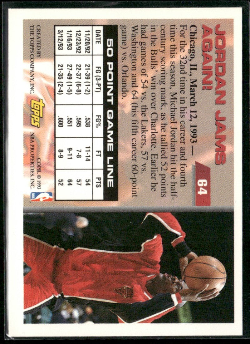 Michael Jordan 1993 Topps #64 Chicago Bulls