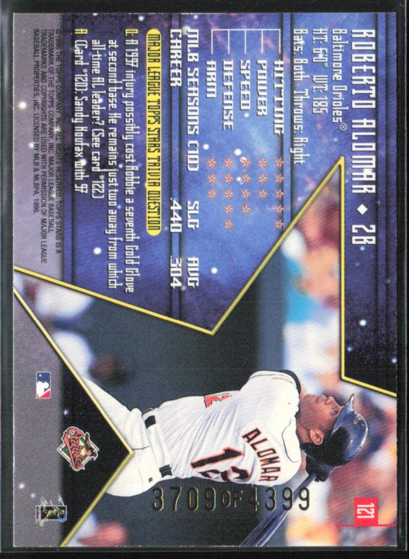 Roberto Alomar 1998 Topps Stars Silver /4399 #121 Baltimore Orioles