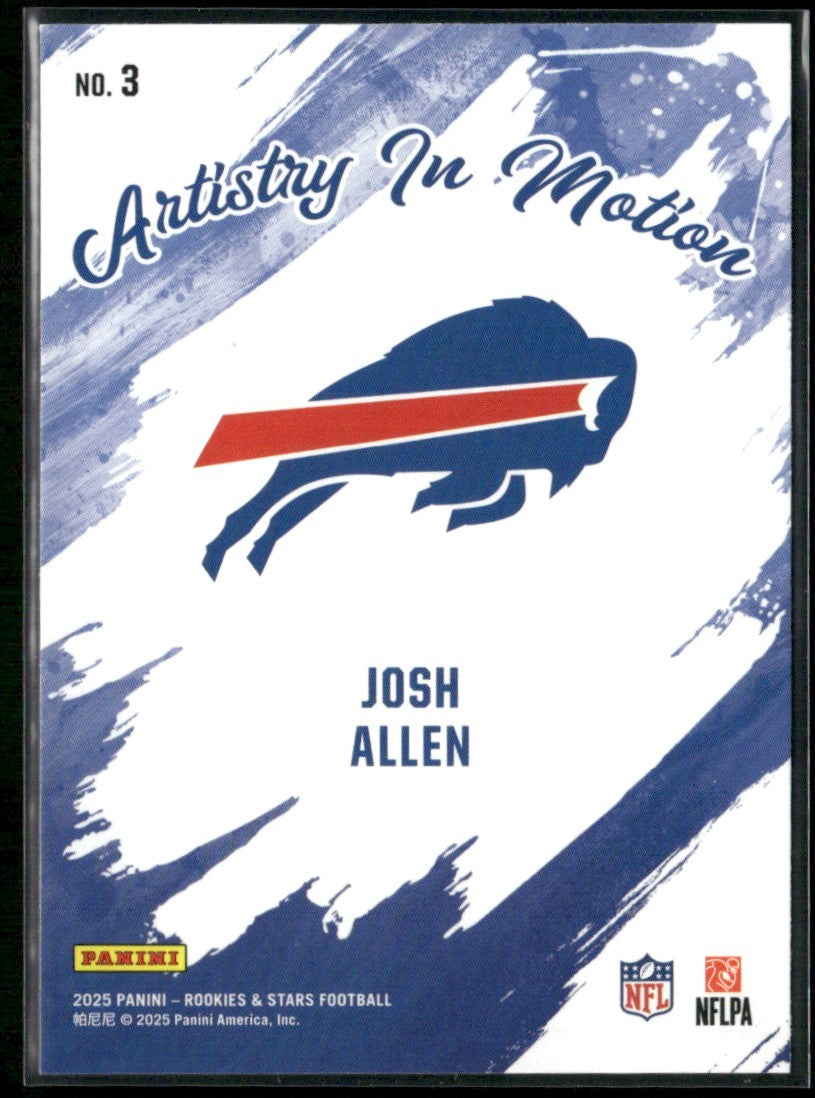 Josh Allen 2025 Panini Rookies & Stars Artistry in Motion #3 Buffalo Bills