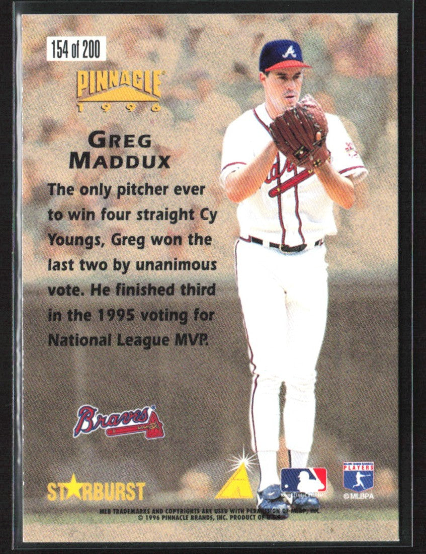 Greg Maddux 1996 Pinnacle Starburst Hardball Heroes #154 Atlanta Braves