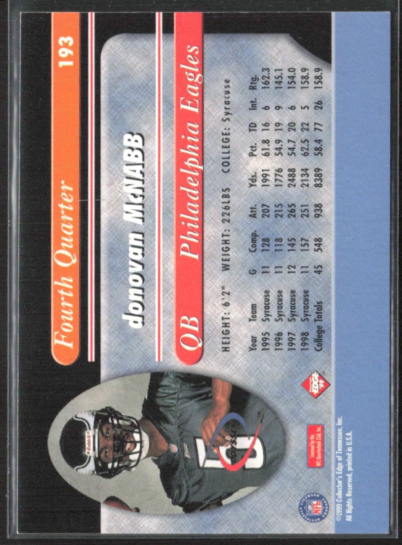 Donovan McNabb 1999 Collector's Edge Millennium Collection #193