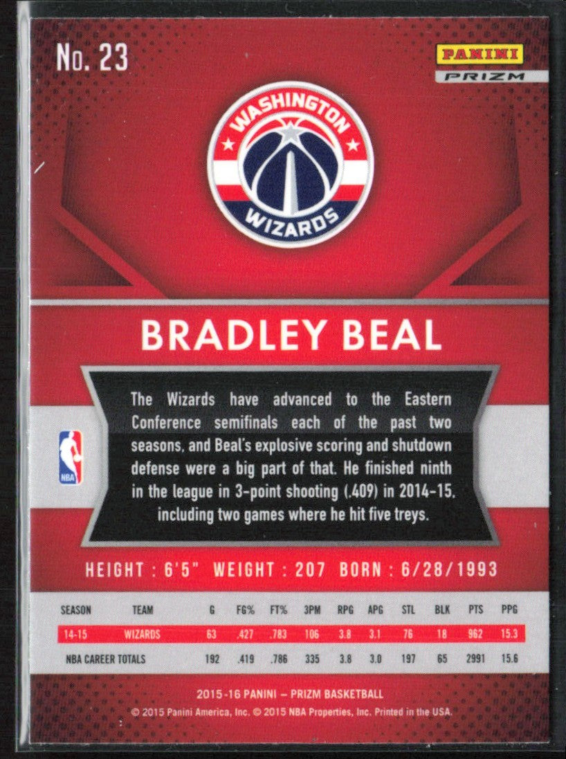 Bradley Beal 2015 Panini Prizm Silver Prizm #23 Washington Wizards