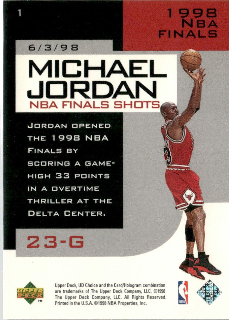 Michael Jordan 1998 Upper Deck NBA Finals Shots #1 Chicago Bulls