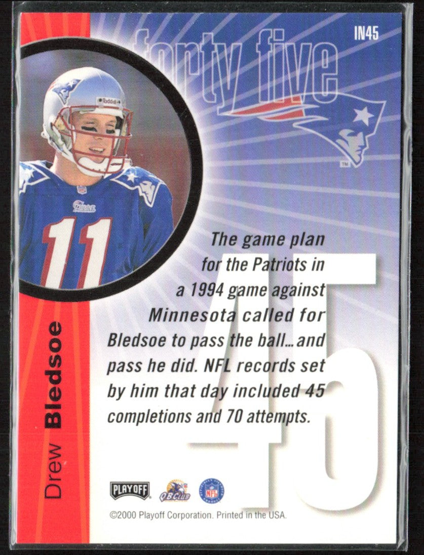 Drew Bledsoe 2000 Playoff Prestige Inside the Numbers #IN45 New England Patriots
