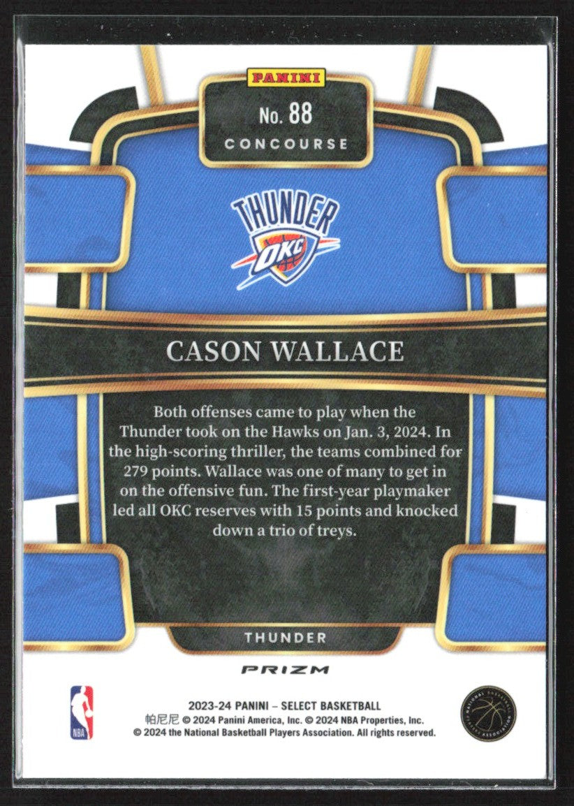 Cason Wallace 2023 Panini Select Concourse Orange Flash RC #88