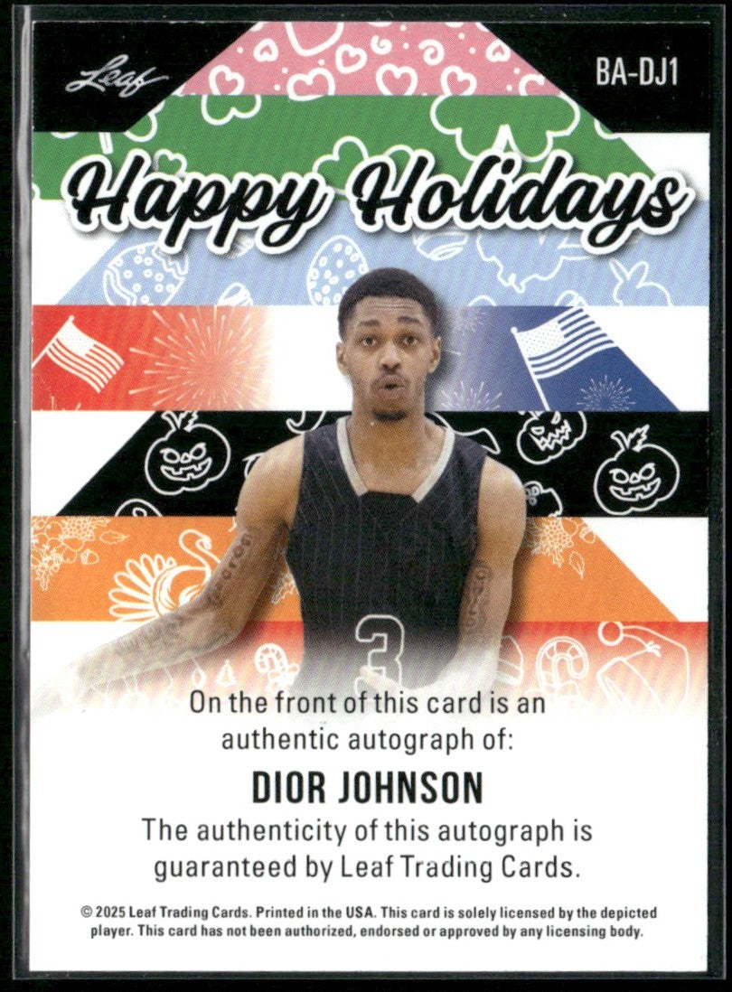 Dior Johnson 2025 Leaf Happy Holidays AUTO #BA-DJ1