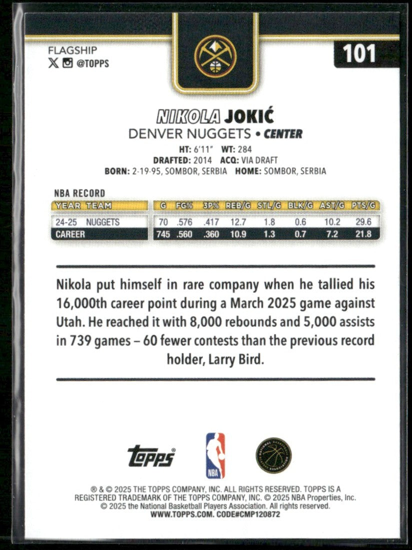 Nikola Jokic 2025 Topps Season Tip Off #101 Denver Nuggets
