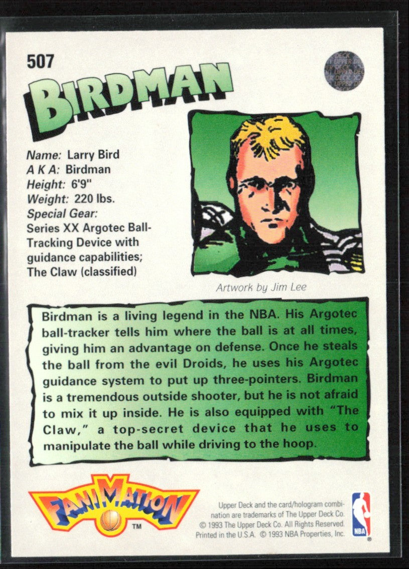 Larry Bird 1992 Upper Deck FaniMation #507 Boston Celtics