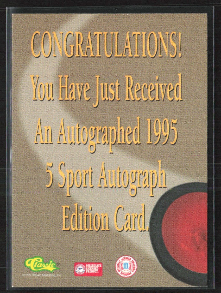 Adam Wiesel 1995 Classic 5 Sport Missing Serial Number AUTO Montreal Canadiens