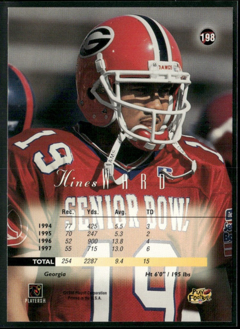 Hines Ward 1998 Playoff Prestige RC #198 Pittsburgh Steelers