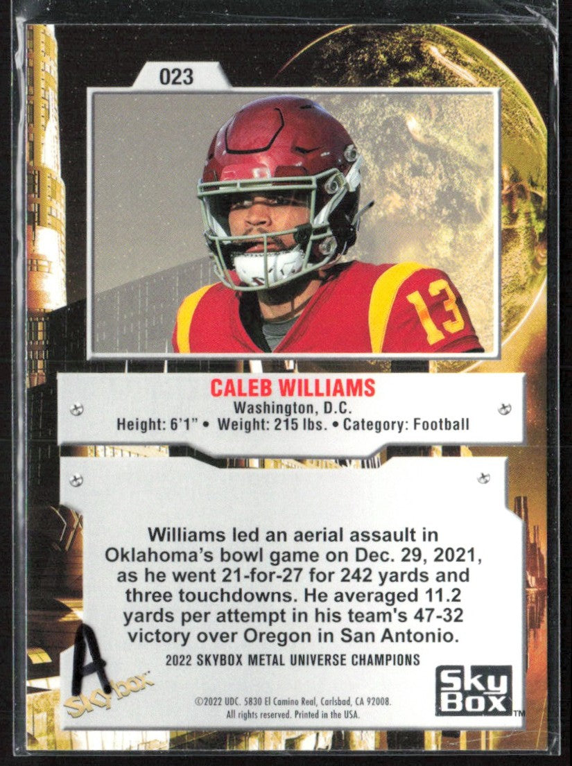 Caleb Williams 2022 Skybox Metal Universe Champions #23 USC Trojans