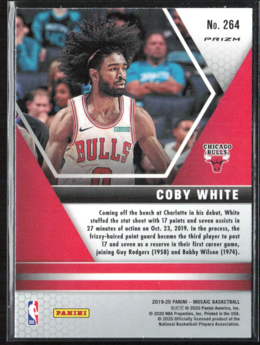 Coby White 2019 Panini Mosaic Fast Break RC #264 Chicago Bulls