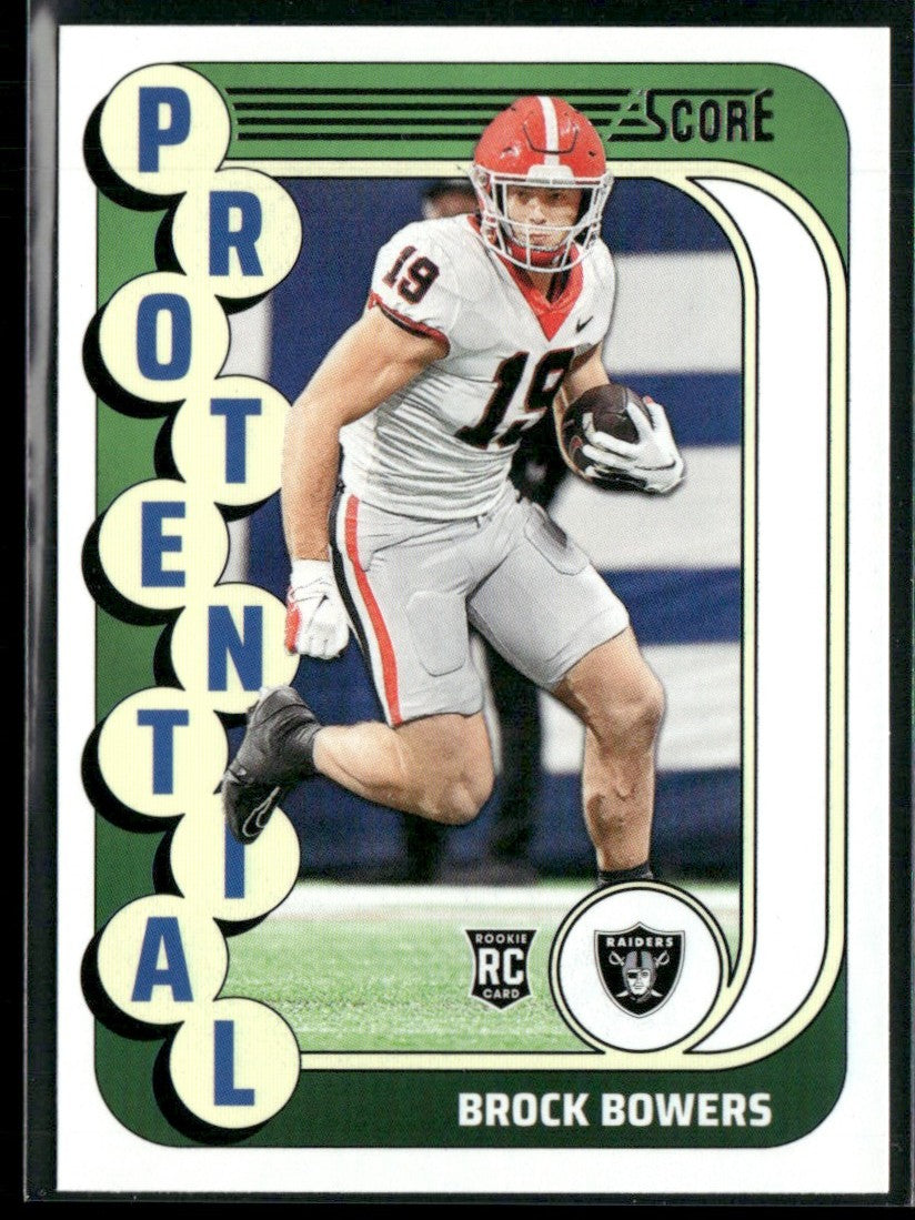 Brock Bowers 2024 Panini Score Protential RC #19 Las Vegas Raiders