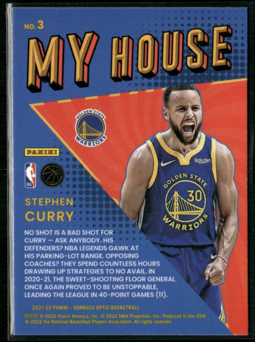 Stephen Curry 2021 Donruss Optic My House #3 Golden State Warriors