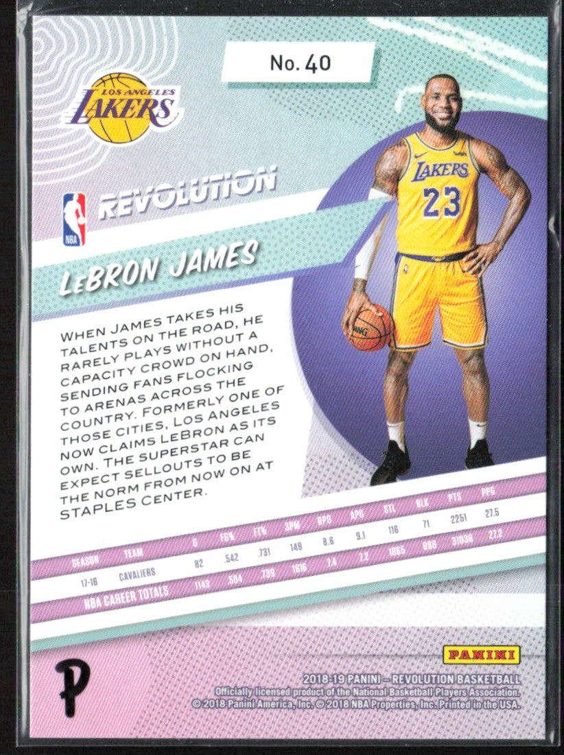 LeBron James 2018 Panini Revolution #40 Los Angeles Lakers