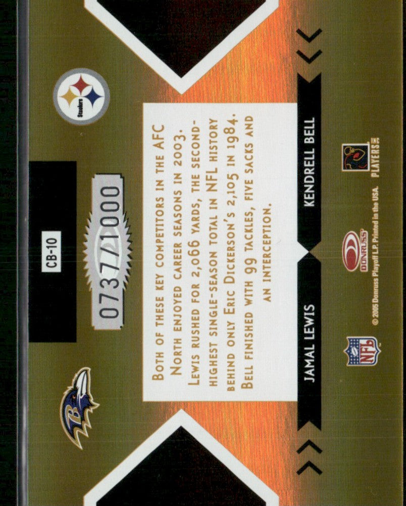 Jamal Lewis/Kendrell Bell 2005 Donruss Elite Face 2 Gold /1000 #CB-10