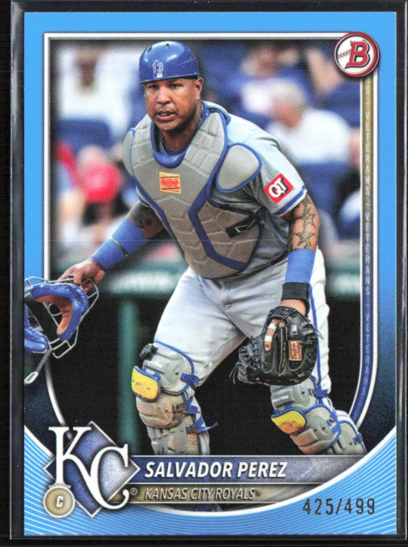 Salvador Perez 2025 Bowman Sky Blue /499 #34 Kansas City Royals