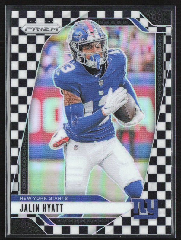 Jalin Hyatt 2024 Panini Prizm Black & White Checker #215 New York Giants