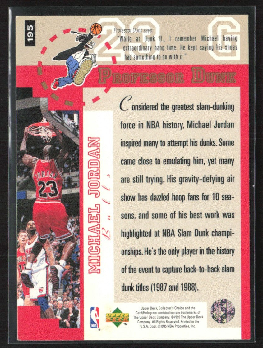 Michael Jordan 1995 Upper Deck Collector's Choice Professor Dunk #195