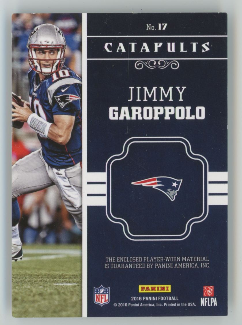 Jimmy Garoppolo 2016 Panini Catapults Memorabilia /199 Jersey #17