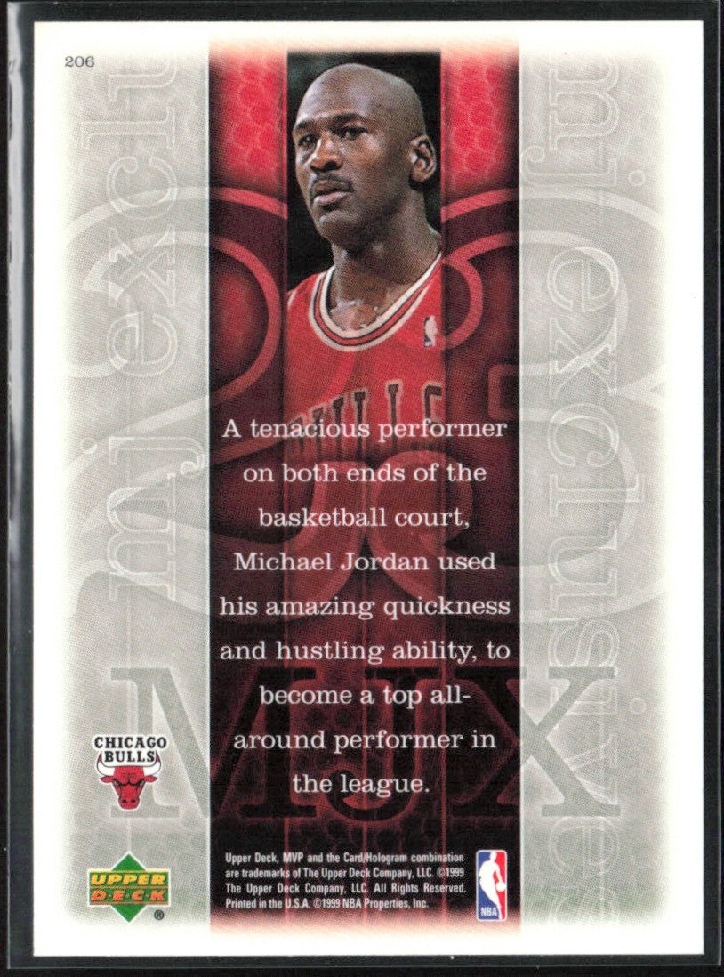 Michael Jordan 1999 Upper Deck MVP MJ Exclusives #206 Chicago Bulls