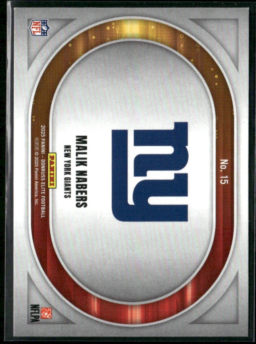Malik Nabers 2025 Donruss Elite Full Throttle Green #15 New York Giants