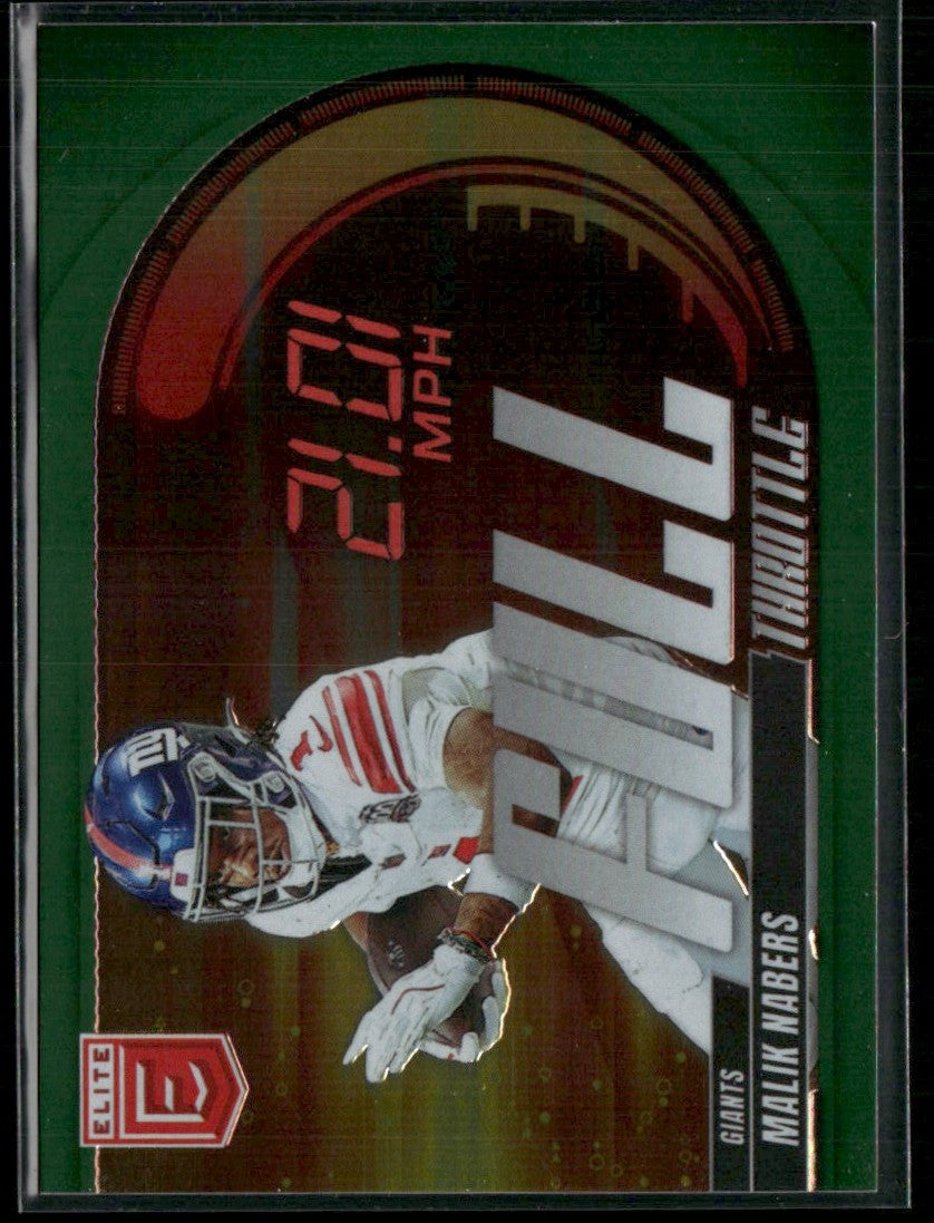 Malik Nabers 2025 Donruss Elite Full Throttle Green #15 New York Giants