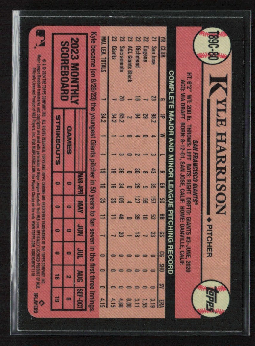 Kyle Harrison 2024 Topps Chrome 1989 Silver Pack RC #T89C-80