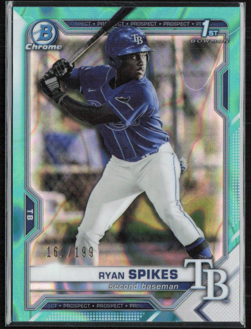 Ryan Spikes 2021 Bowman Draft Chrome 1st Aqua Lava Refractor /199 #BDC-63