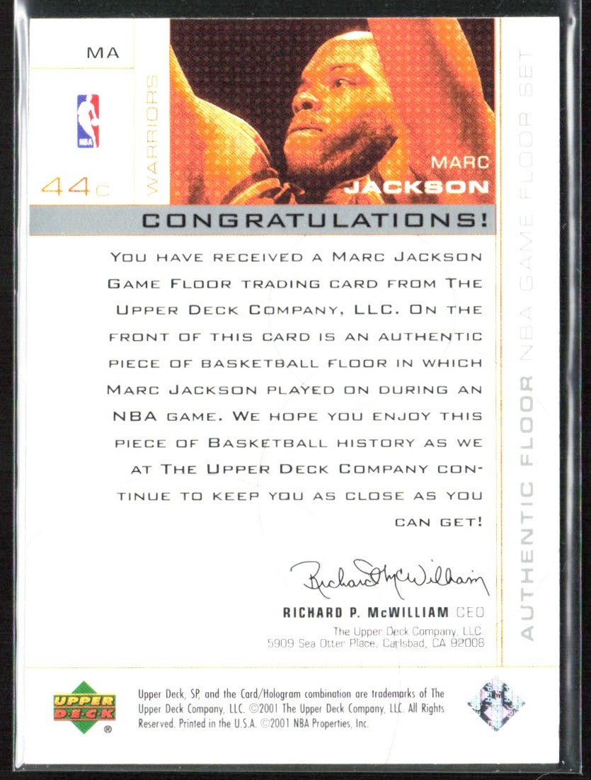 Marc Jackson 2000 SP Game Floor Authentic Floor #MA Golden State Warriors