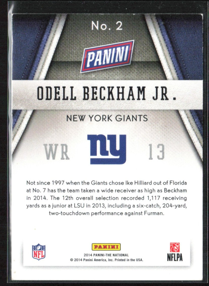Odell Beckham Jr. 2014 Panini National RC #2 New York Giants