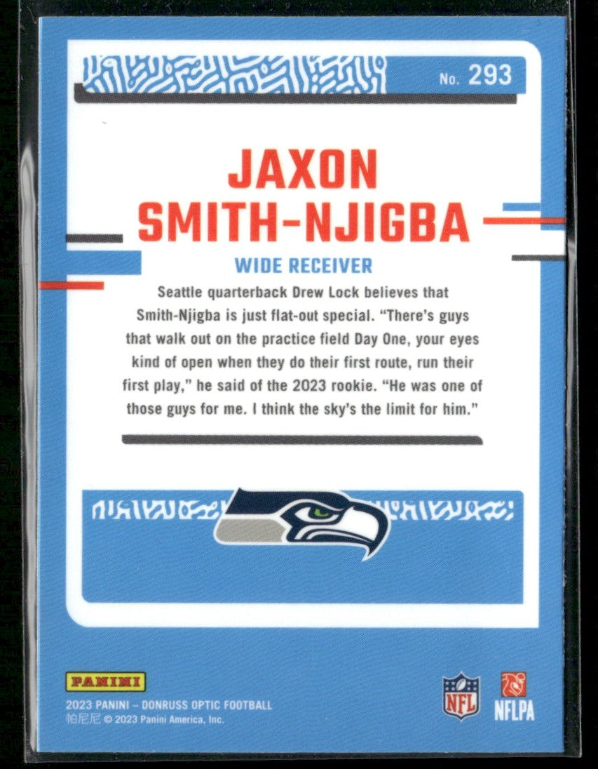 Jaxon Smith-Njigba 2023 Donruss Optic RC #293 Seattle Seahawks