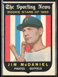Jim McDaniel 1959 Topps RC #134.0 Pittsburgh Pirates