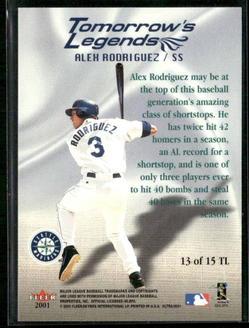 Alex Rodriguez 2001 Fleer Ultra Tomorrow's Legends #13 Seattle Mariners