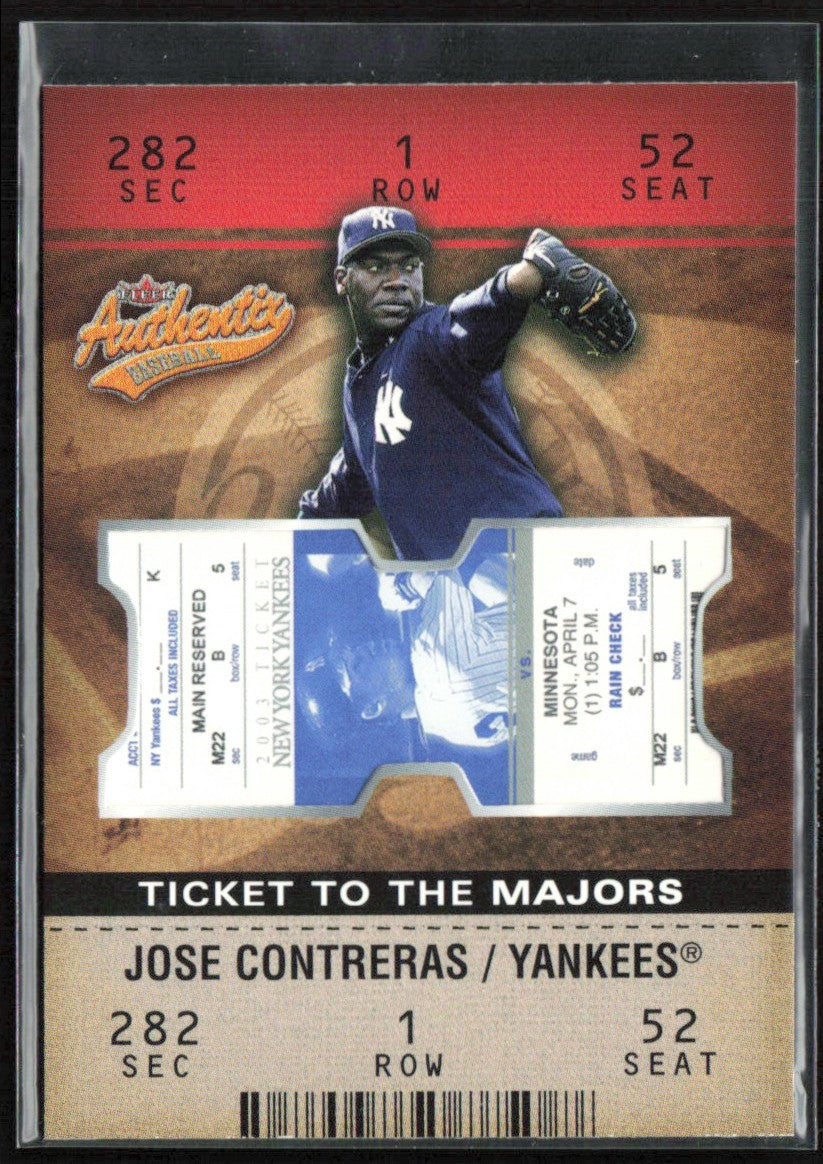 Jose Contreras 2003 Fleer Authentix RC /1850 #119 New York Yankees