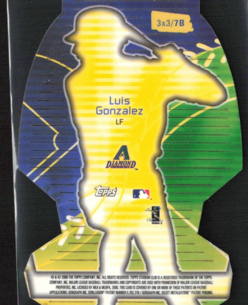Luis Gonzalez 2000 Topps Stadium Club 3x3 #7B Arizona Diamondbacks