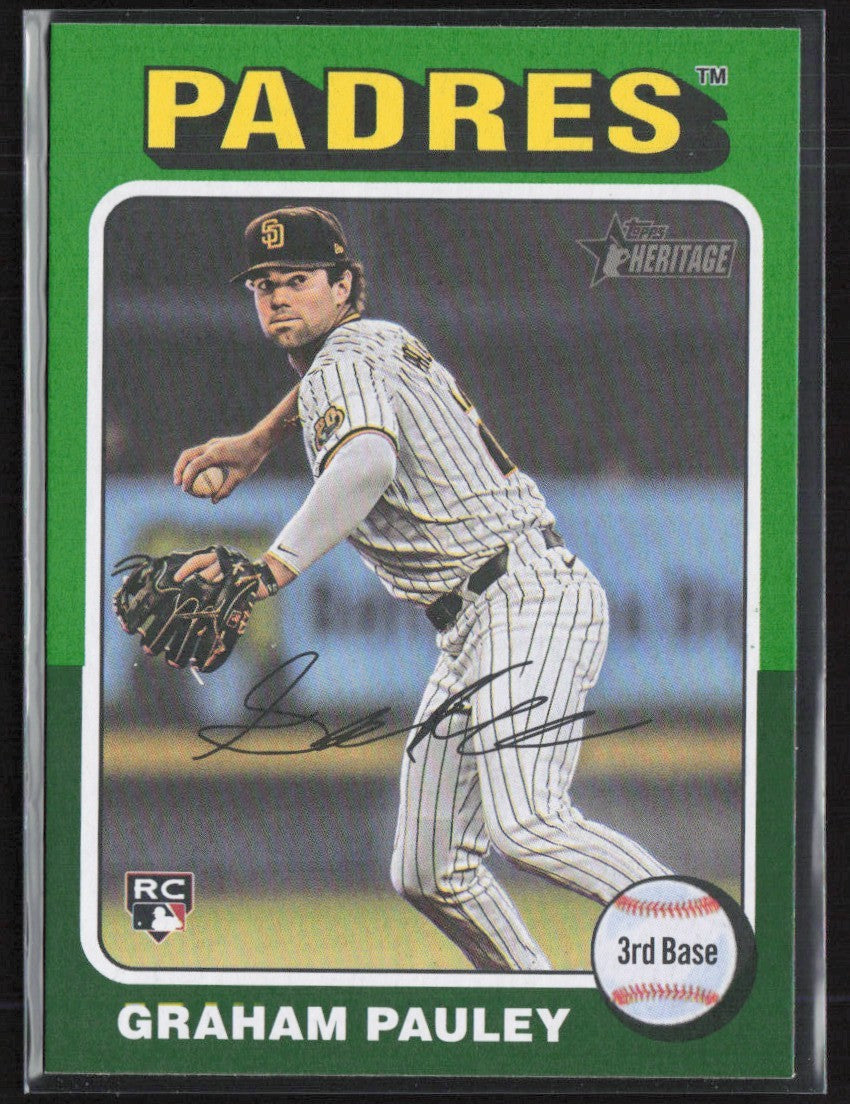 Graham Pauley 2024 Topps Heritage Green Border #666 San Diego Padres
