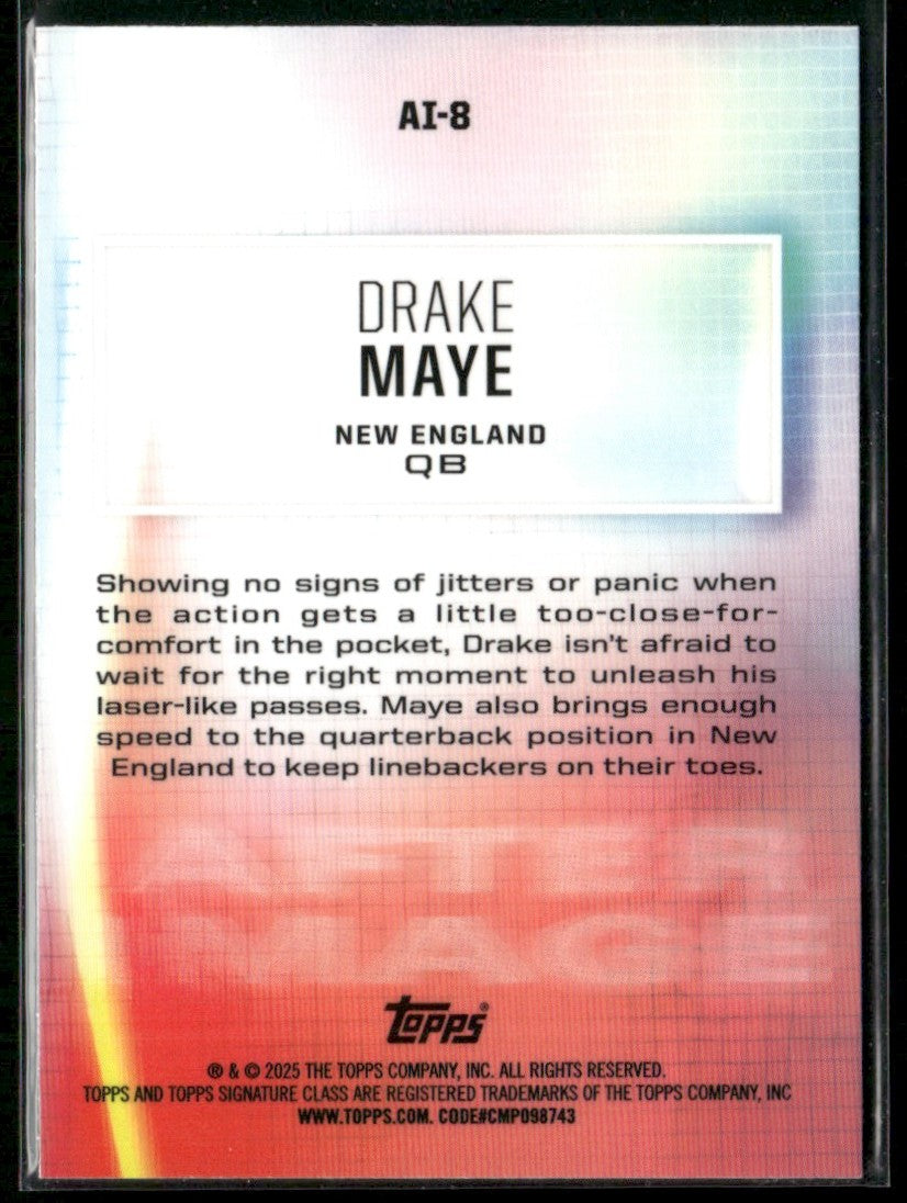 Drake Maye 2024 Topps Signature Class After Image RC #AI-8 New England Patriots